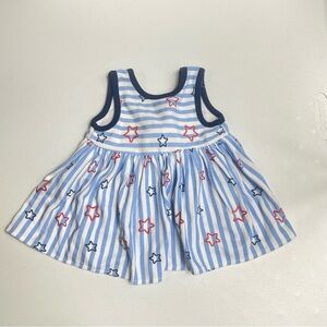 Baby Starters Striped Baby Girl Top with Stars USA Themed Size 12 Months